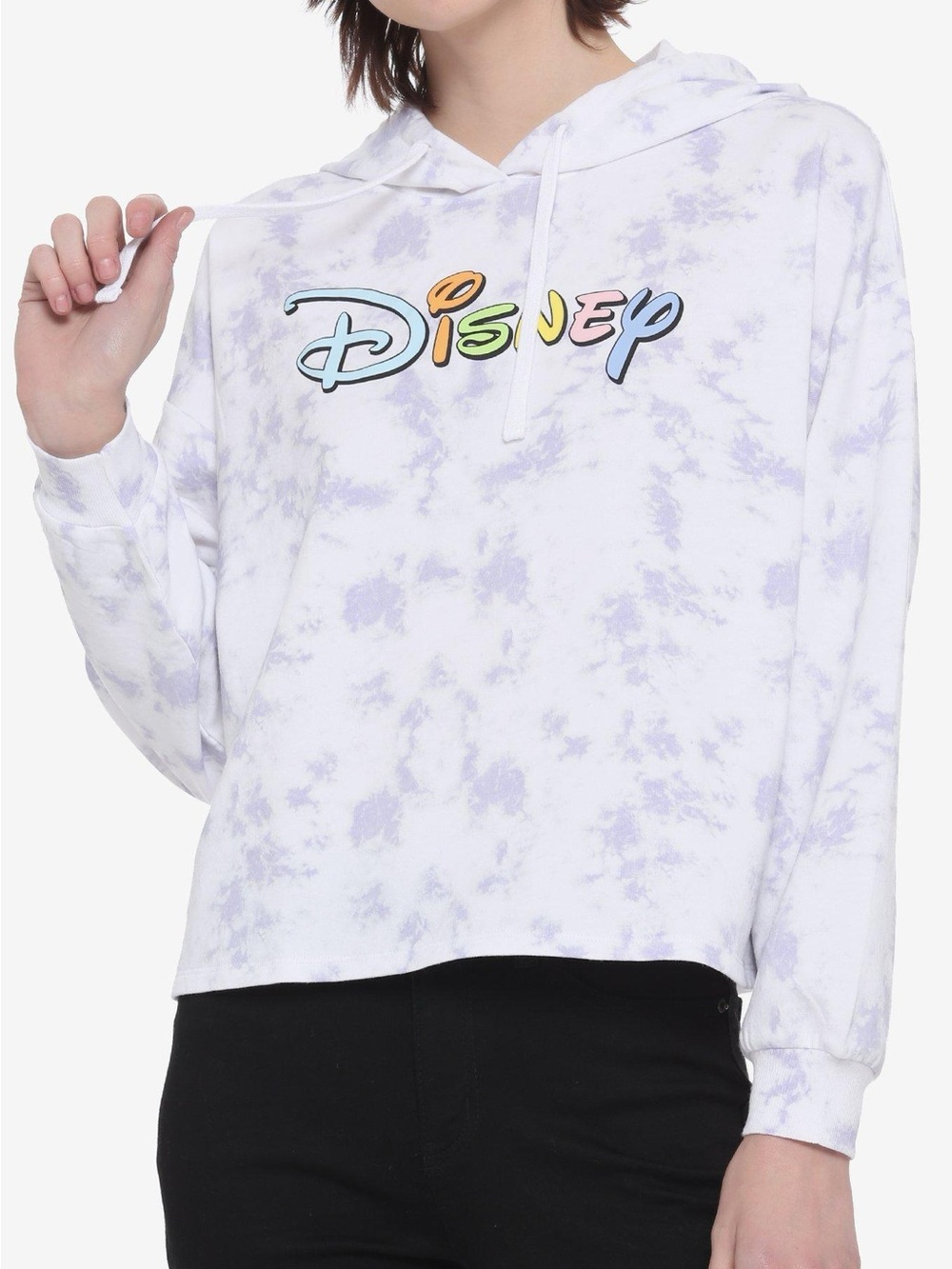 Disney Pastel Purple Tie-Dye Hoodie with Multicolor Logo